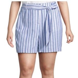 Lane Bryant Striped Linen Shorts NWT
